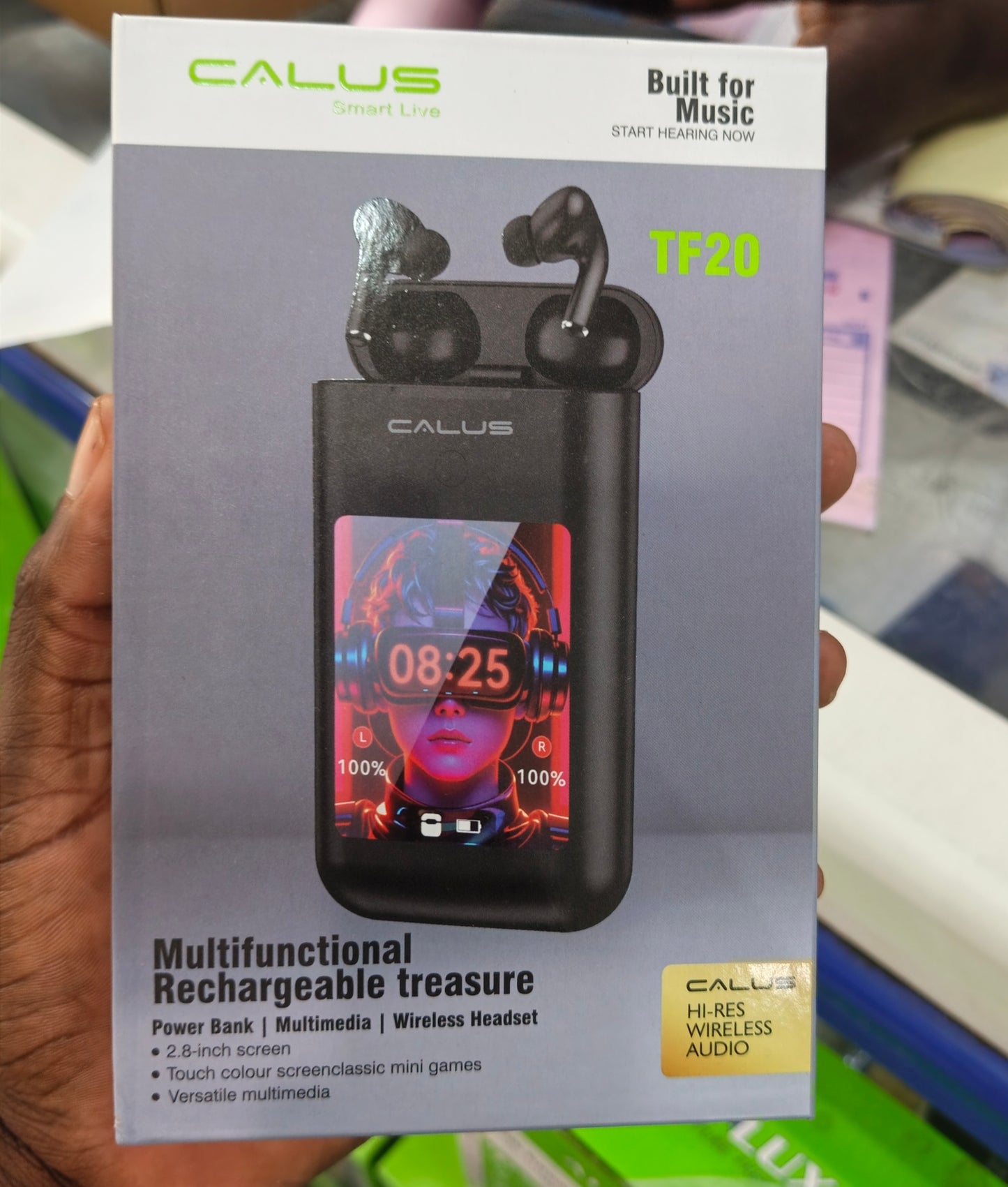 Bluetooth TF20 avec batterie externe 6000mah Écran de 2,8 pouces MultiMedia