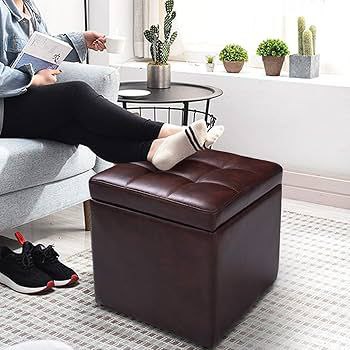 POUF Tabouret Pouf Cube Dé Pliable Pliant Coffre Cube Siège Boîte de Rangement,