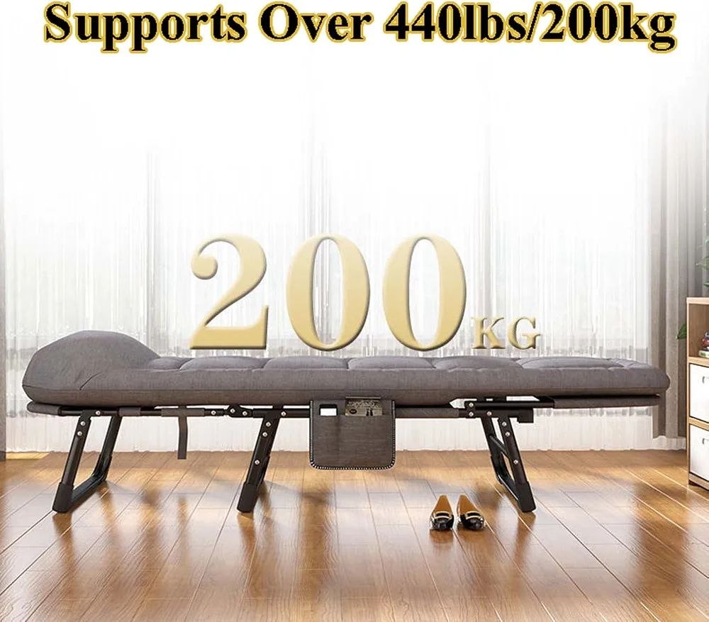 Lit Pliante de Camping inclinable Chaise Longue Pliante pour Jardin