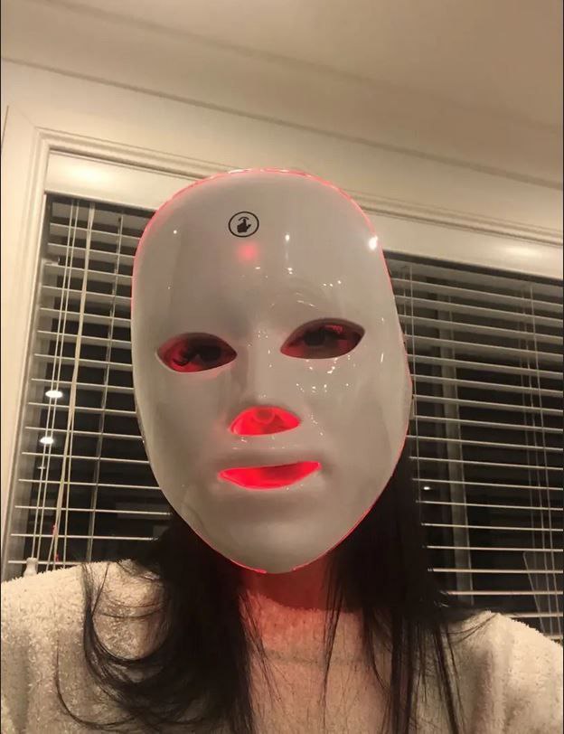 Masque facial LED USB thérapie de rajeunissement de la peau Anti-Acné