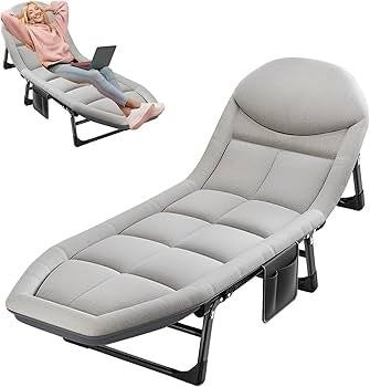 Lit Pliante de Camping inclinable Chaise Longue Pliante pour Jardin