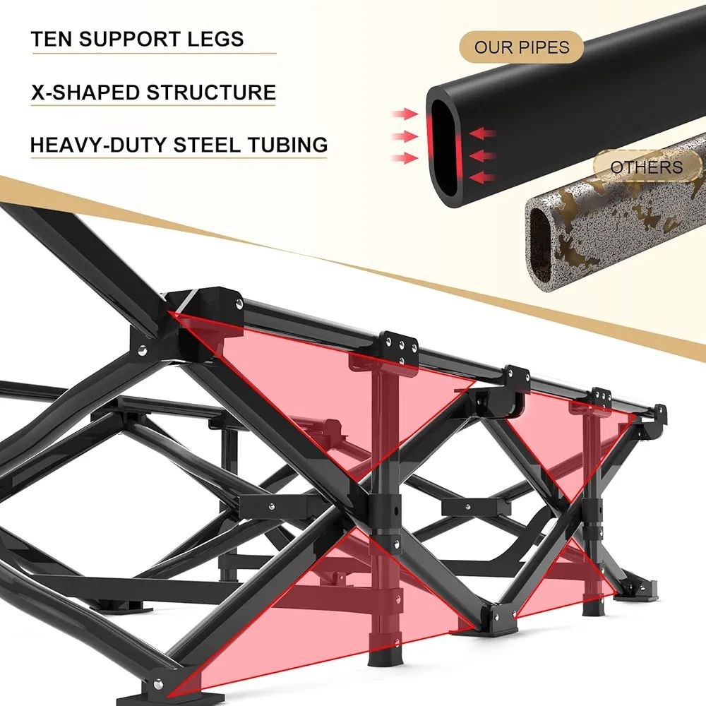 Lit de Camping Extra Large pour Adultes avec Poche latérale, pour l'extérieur, Voyage, Pliable