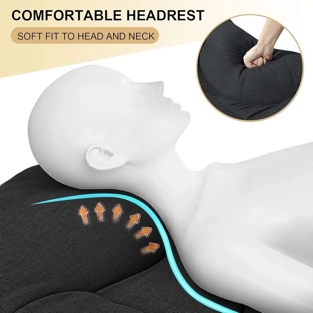 Lit de Camping Extra Large pour Adultes avec Poche latérale, pour l'extérieur, Voyage, Pliable