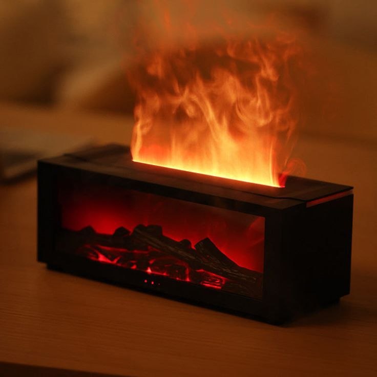 Diffuseur d'Huiles Essentielles 150 ml - Flamme 3D Avec Télécommande, LED 7