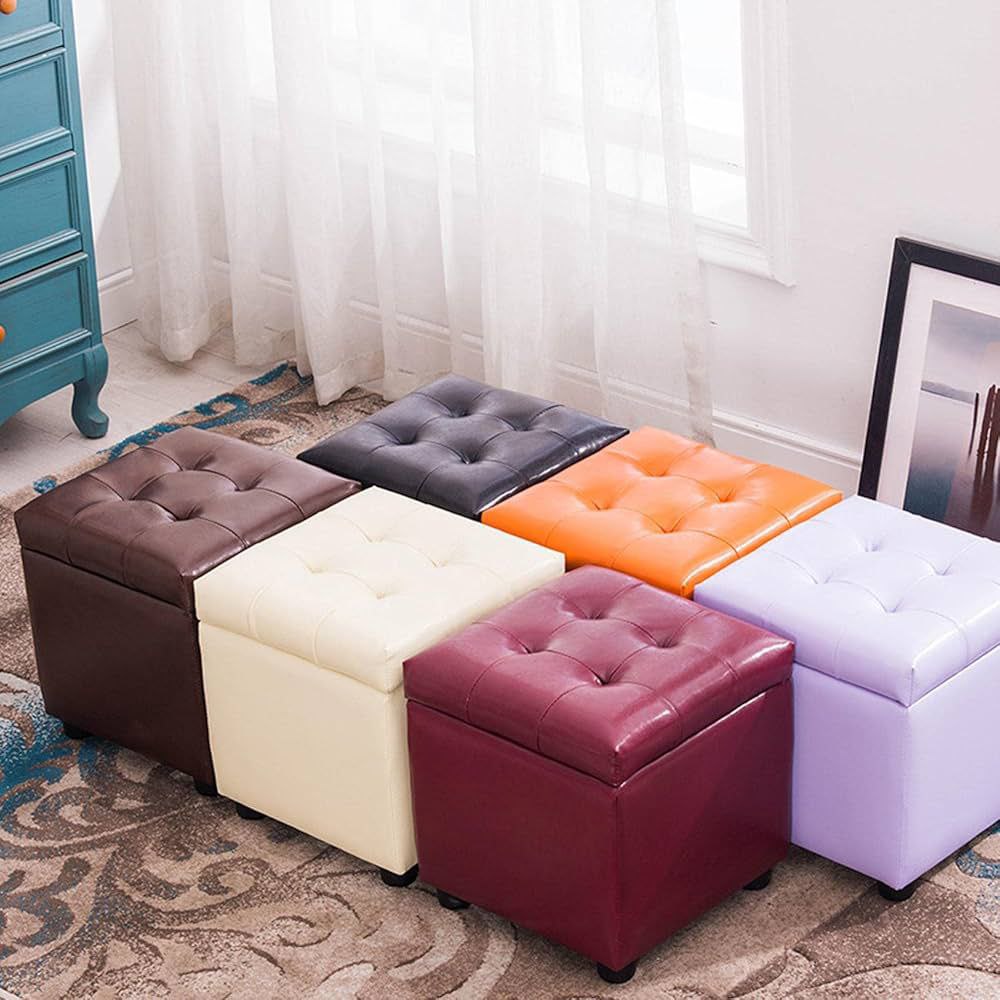 POUF Tabouret Pouf Cube Dé Pliable Pliant Coffre Cube Siège Boîte de Rangement,