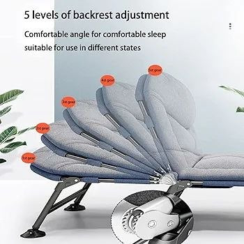 Lit Pliante de Camping inclinable Chaise Longue Pliante pour Jardin
