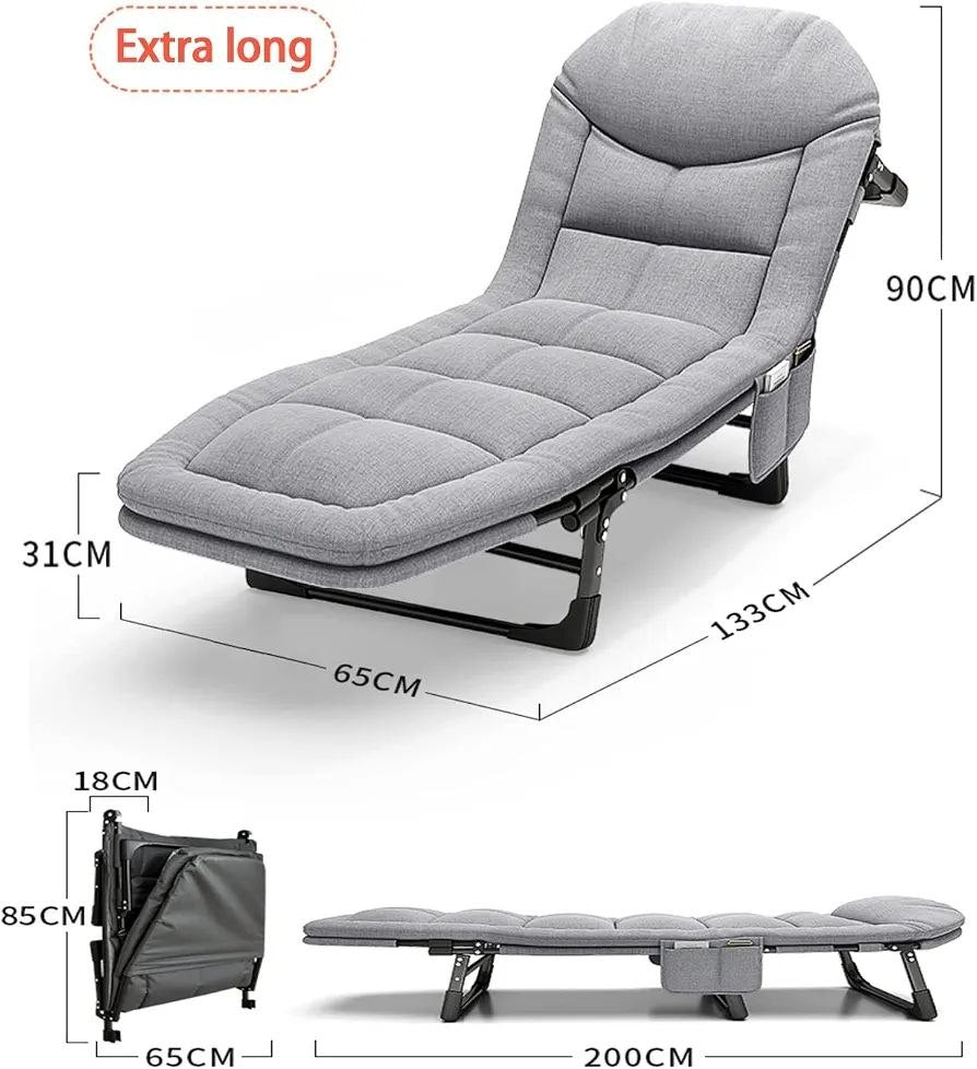 Lit Pliante de Camping inclinable Chaise Longue Pliante pour Jardin