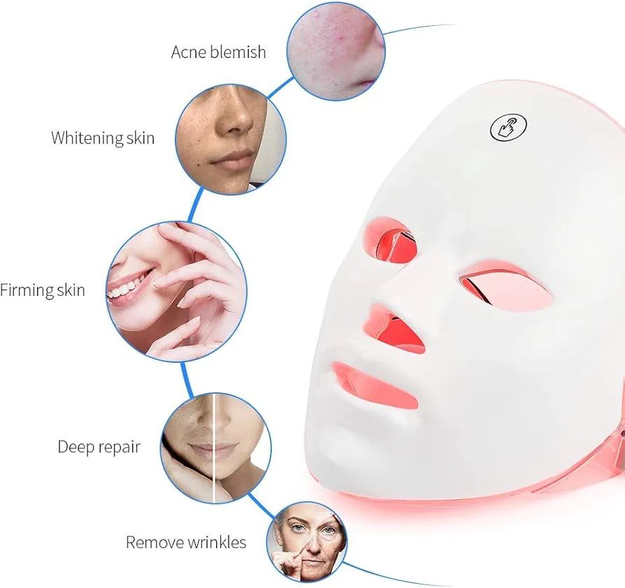 Masque facial LED USB thérapie de rajeunissement de la peau Anti-Acné