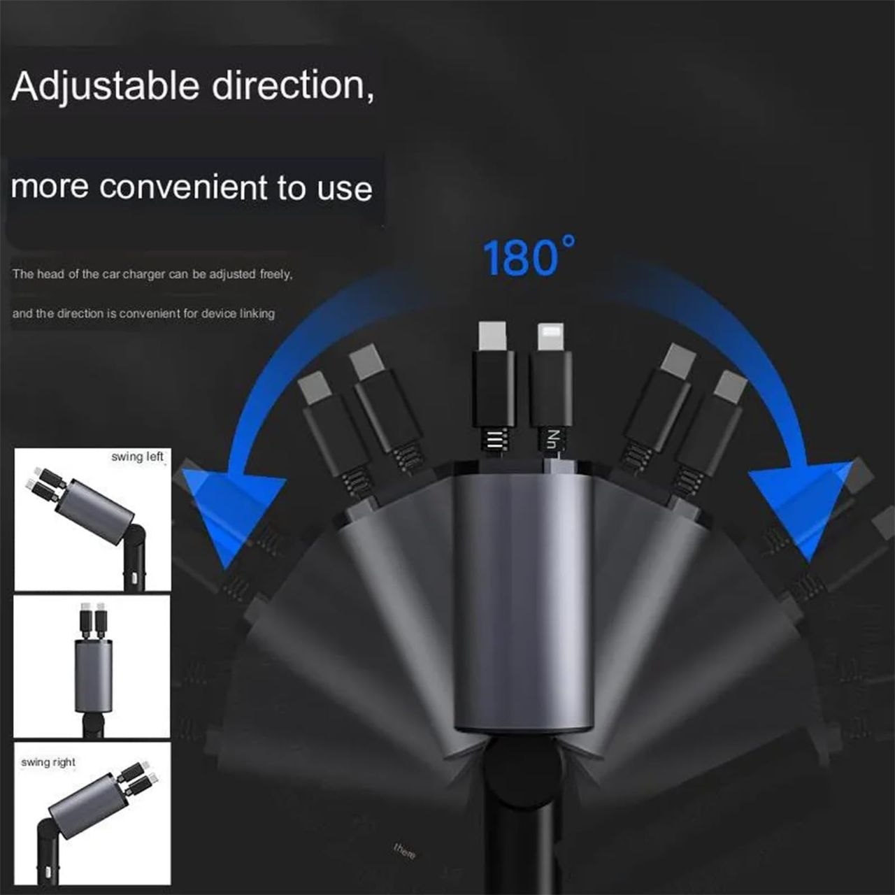 Chargeur de Voiture rétractable 4 en 1