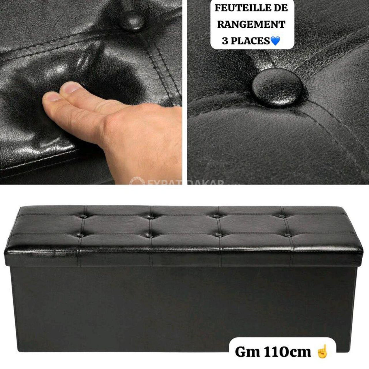 POUF Tabouret Pouf Cube Dé Pliable Pliant Coffre Cube Siège Boîte de Rangement,